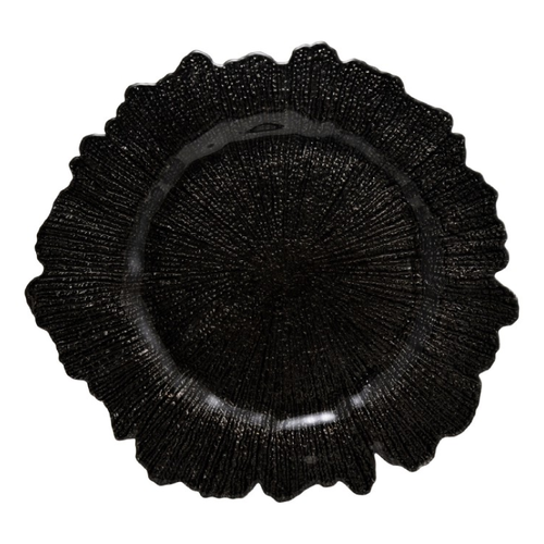 Black Sponge Glass Charger