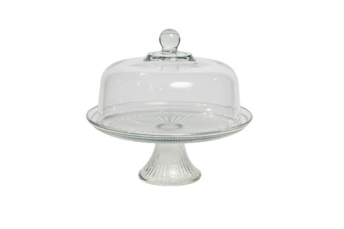 Glass Cake Stand w/Lid, 11.75"