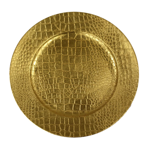 Gold Croc Acrylic Charger
