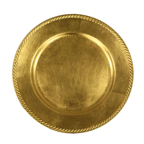 Gold Ribbon Acrylic Charger