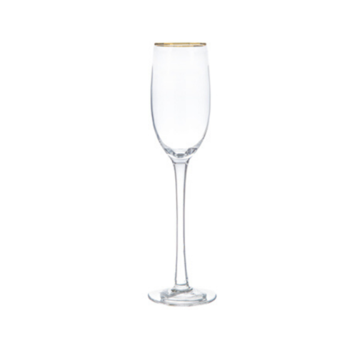Gold Rim Champagne Flute, 7.5 oz (Rack of 36)