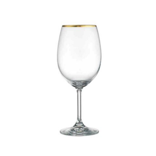 Gold Rim Red Wine Glass, 22 oz (Rack of 16)