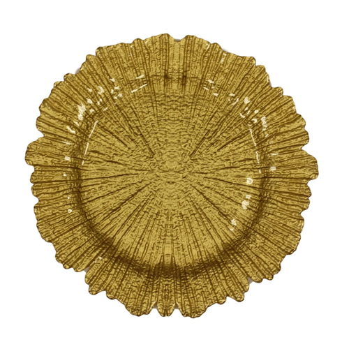 Gold Sponge Glass Charger