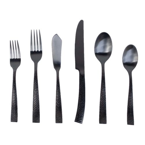 Hammered Black Flatware