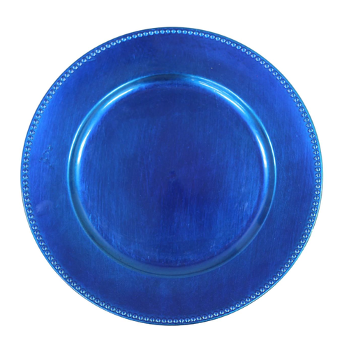 Royal Blue Beaded Acrylic Charger