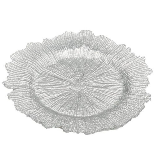 Silver Sponge Glass Charger