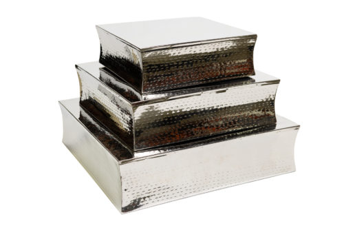 Square Hammered Cake Plateau, 14", 18", 22"