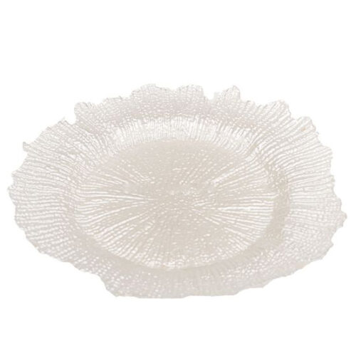 White Sponge Glass Charger